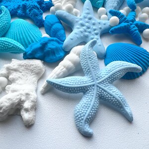 Edible Under the Sea Fondant Decorations – 55 Shells, Starfish & Corals | Ocean Cake Toppers | Meerjungfrau Deko image 5