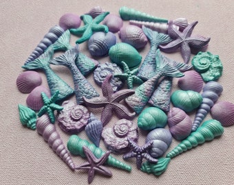 36 essbare Zucker Muscheln: Mermaid Tail Cake Toppers