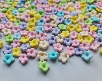 100-500 pcs. mini edible sugar fondant flowers cake topper decorations pastel colors