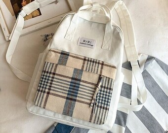 plaid bookbag