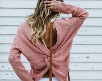 criss cross back sweater