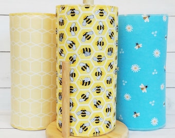 Bee Reusable Paper Towels Zero Waste Kitchen Towels Paperless Paper Towels Kitchen Towels Washable Reusable Bee Kitchen Decor
