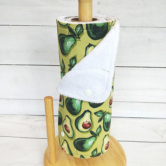 2-ply Avocado Paperless Kitchen Hand Towels With Snaps, Reusable Unpaper  Towels, Cloth Terry Hand Towels 