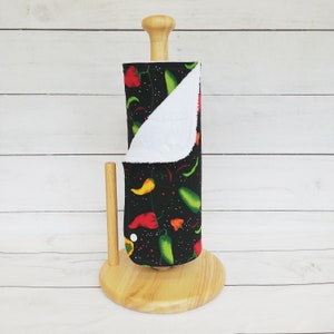 2-Ply Peppers paperless kitchen hand towels with snaps, Unpaper towels, Paperless paper towels, Reusable paper towels