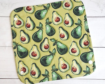 Avocados Paperless Paper Towels With Snaps, 2-Layers, Cloth Paper Towels With Terry Cloth, Washable Paper Towel, Reusable Towels
