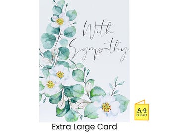 Large Sympathy Card | Sincere Condolences | Thinking of You | Sorry for your Loss | Big, Giant, A4, Group Card | Colleague Co Worker Friend