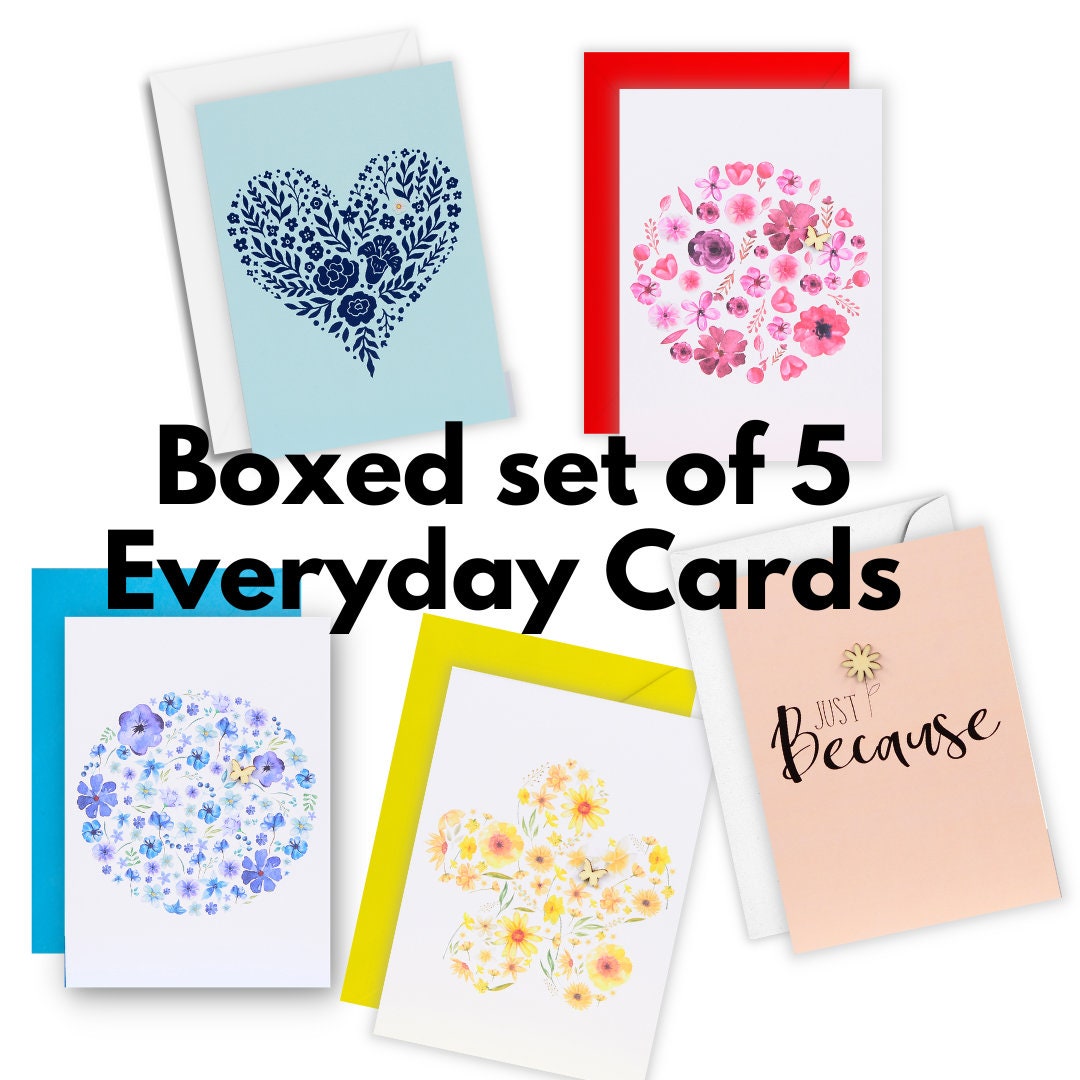 Blank Cards Pack Bulk Boxed Mixed Card Set Greeting & Gift Etsy