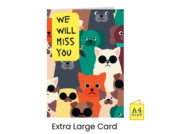 LARGE Farewell Card | Goodbye | Coworker or Colleague | Leaving | Giant | A4 size | Big Card | Funny Cards | New Job | Retirement | Dogs