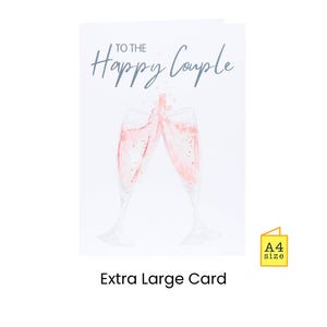 Large Wedding Card - To the Happy Couple  | Congratulations | Just Married | Engagement | Happily ever after | Newly Weds | Bride + Groom