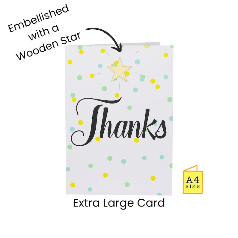 LARGE Thank You Card Extra Large, A4, Big, Giant, Greeting Thanks