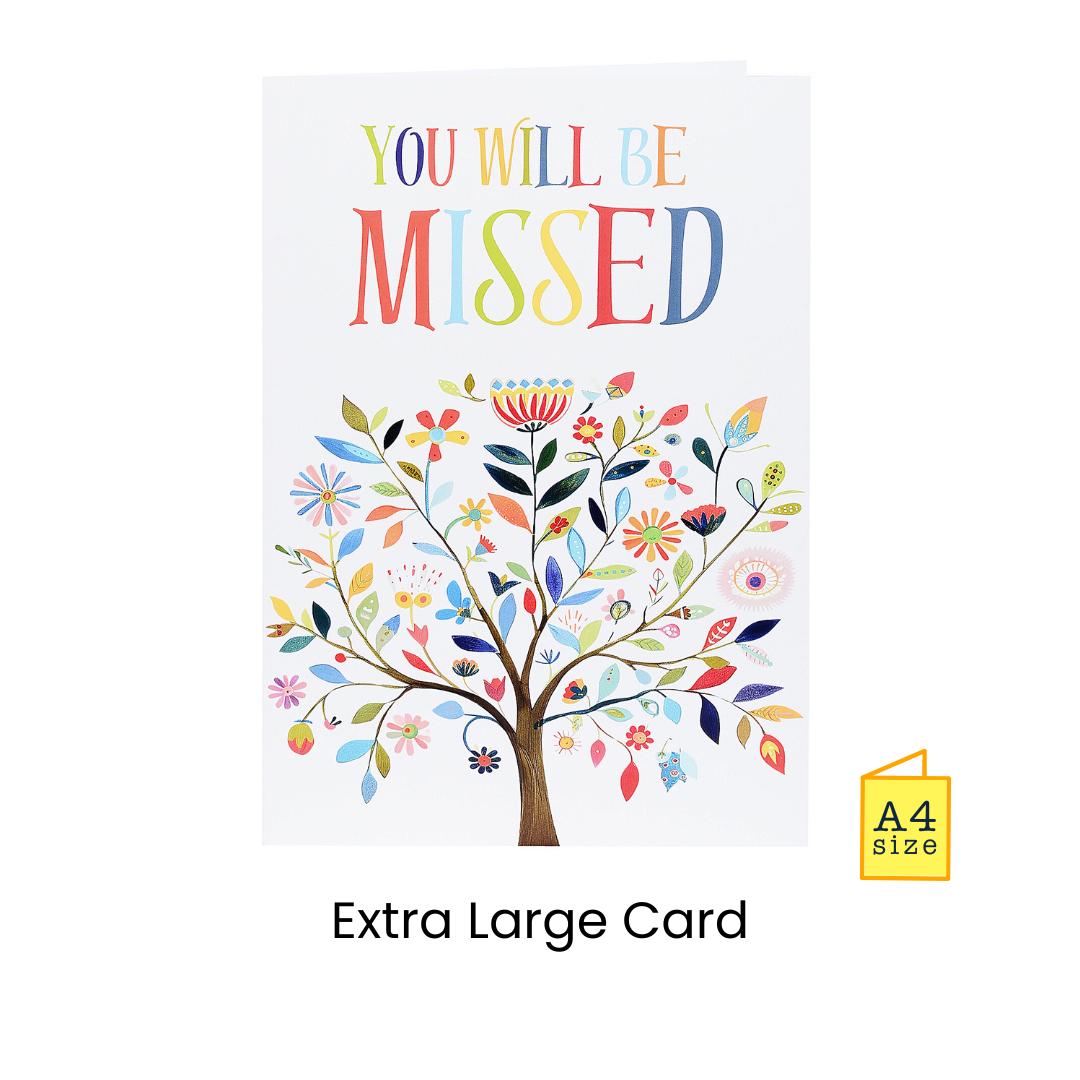 Large Leaving Card - You will be Missed | Co-worker or Colleague | Giant A4 Leaving | Big Goodbye | Greeting Cards | Funny | Going Away |
