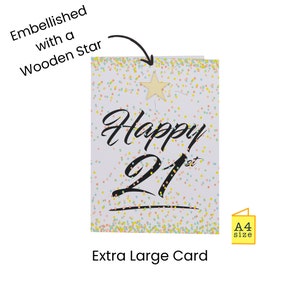 21st Birthday Card | Extra Large, A4, Big, Giant | Daughter - Son - Niece - Nephew - Sister - Grand Daughter - Boy Friend - Friend - brother