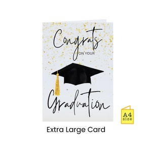 LARGE Graduation Card | Congratulations Card | Greeting & Gift | School | University Grad | For her, him, Grand daughter, son, Neice, Nephew