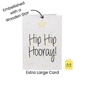 LARGE Birthday Card | Hip Hip Hooray | Giant, Big, A4 | Daughter, Niece, Sister, Mum, Granddaughter, Nan, Sister In Law, Wife, Girl Friend