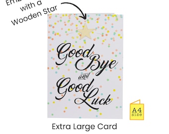 LARGE Good Bye & Good Luck Card | Co-worker / Colleague Farewell or Leaving | Big, Giant, A4 Card | New Job | Retirement | Funny Handmade