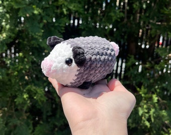 Crochet Opossum Plush | Soft Toy | Chenille Yarn Stuffed Animal