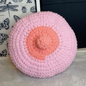Crochet boobie pillow, boob pillow, pierced boob pillow crochet
