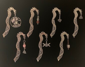 Silver Celtic Dragon Stem - Metal Bookmarks - Handmade - Original - Gift