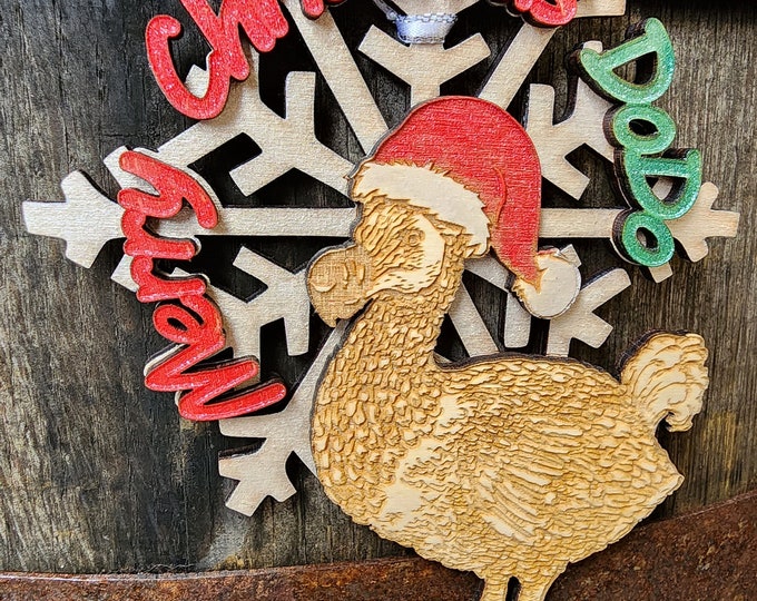Merry Christmas DoDo Ornament Christmas Ornament Funny Christmas Ornaments Wood Ornament Engraved