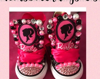 Inspired Barbie Converse Sneakers*Inspired Barbie Low Chucks*Girls Inspired Barbie Chucks, Kicks *