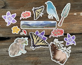 Waterproof Rocky Mountain National Park Sticker Set