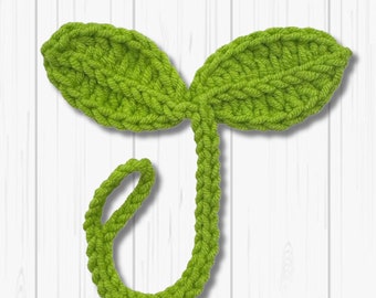 Leaf Sprout Crochet Pattern for Headphones, Bags, Loose Cords digital download pdf