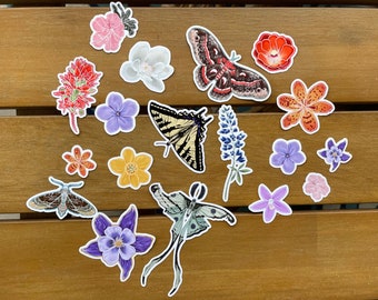 Waterproof Wildflower Sticker Pack: Pollinator Decals