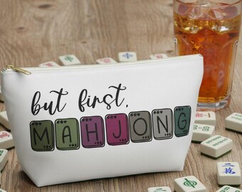 Bolsa para fichas de Mahjong, bolsa para guardar fichas de Mahjong, bolsa para fichas de Mahjong, accesorios, regalo para ella, neceser pequeño para maquillaje, neceser pequeño de viaje para Mahjong.