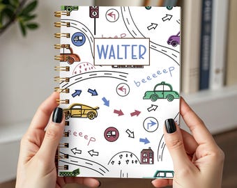 Personalized Cars and Trucks Notebook Boys School Journal Custom Cover Cars Journal for Boys Kids Sketchbook Automobile Notebook