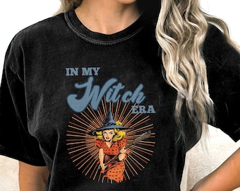 In My Witch Era Shirt Vintage Witch Tshirt Retro Halloween Tee For Women Cute Fall Witchy Graphic Top Spooky Season Gift For Her