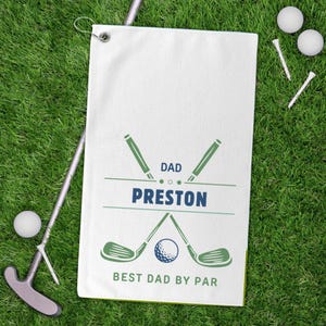 Personalized Golf Best Dad by Par Golf Towel Gift for Him Daddy Gift Golf Lover Gift for Golfer Custom Golf Towel Golf Accessories Gift Par