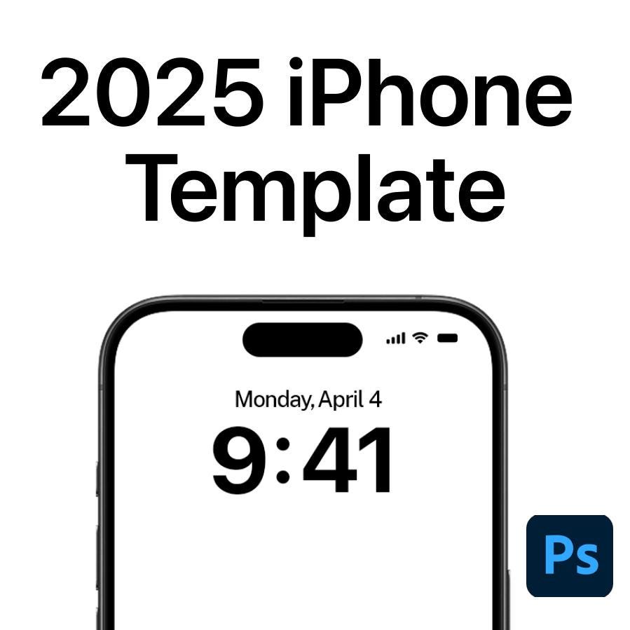 2025 iPhone Lock Screen Mockup PSD  • iPhone Wallpaper Photoshop Template • Transparent BG • Dark & Light Mode • iOS Lock Screen • iOS Mock