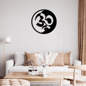 Om Sign Metal Wall Art yoga mantras sacred symbols spiritual mindfulness Hinduism symbols Zen home eastern philosophy home decor Yoga Studio