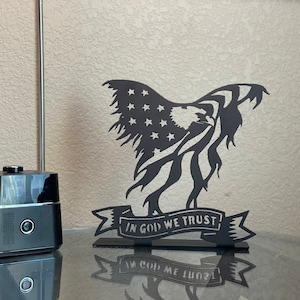 Metal Eagle Table Decor: American Flag, Patriotic Gift