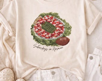 Oklahoma Game Day Shirt | Crimson & Cream Football Tee| Tailgate Game Day Shirt