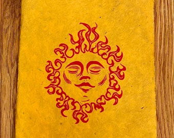 Herrlich - Linoldruck - handgefertigt - Originalkunst - Boho - himmlisch