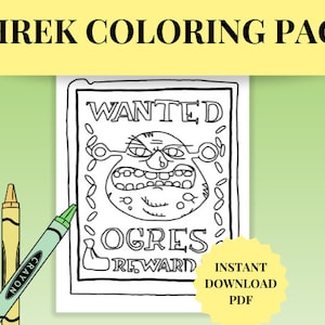 Shrek Ausmalbilder, Steckbrief, Shrek Gastgeschenke, Shrek Party, Shrek Partybedarf, Wollte Shrek Schilder, Shrek Aufkleber