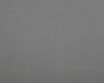 May include: Solid gray fabric with a subtle texture. The material appears to be tightly woven, creating a smooth, uniform surface. The color is a muted, neutral gray, suitable for various applications.