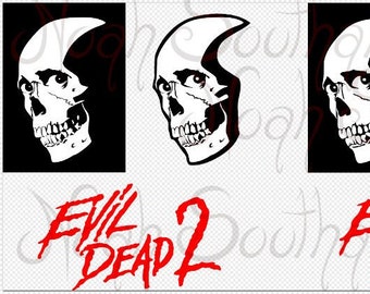 Evil Dead 2 Skull Vector Clip Art .SVG Downloadable Scale-able Images - several versions