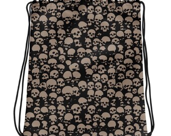 Catacomb Sculls Print Drawstring bag