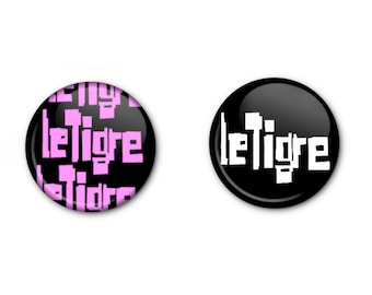 Le Tigre 1" Buttons! x2 Techno-Punk Kathleen Hanna Pin-back, Magnet OR Lapel Pin