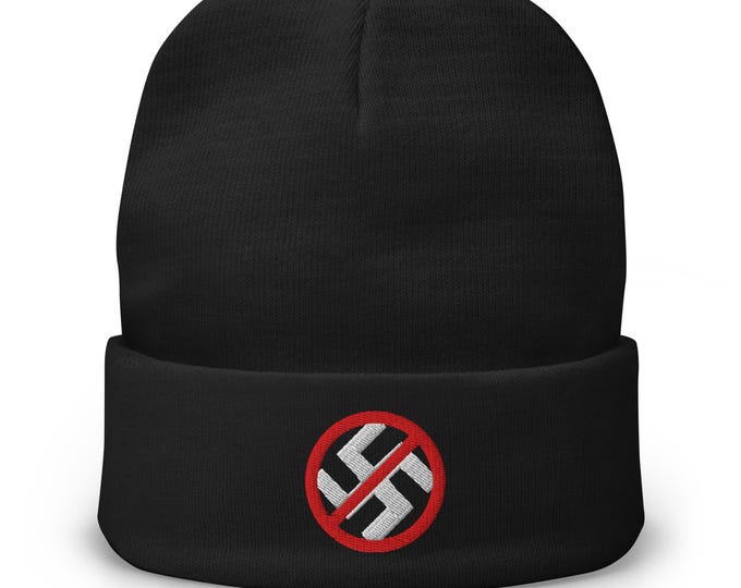 Featured listing image: Embroidered No-Nazi Anti-Fascist Classic Beanie