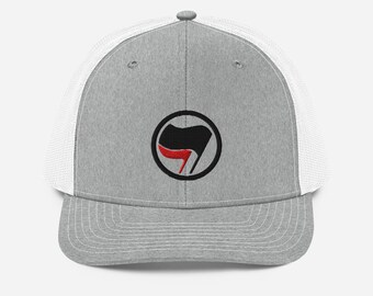 Embroidered Anti-Fascist Flags Richardson 112 Trucker Cap