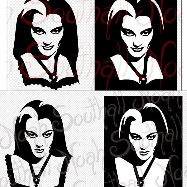 Lily Munster .SVG x2 - Yvonne De Carlo inspired Vector Digital Downloads Multiple Versions the Munsters Cricut