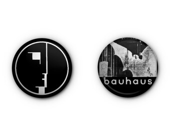 Bauhaus 1" Buttons! x2 Goth Punk Rock Buttons! - Pin-back, Magnet OR Lapel Pin
