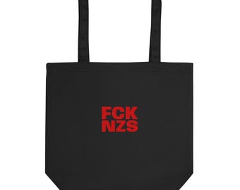 Embroidered FCK NZS Anti-Fascist Eco Tote Bag