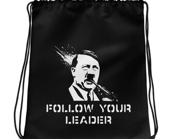 Follow Your Leader Anti-Fascist Drawstring bag