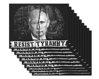 x10 Resist Tyranny 4mm 24" x 18" Plastic Yard Signs - Made in Canada! Includes (10) 1-sided Signs and (10) Stakes