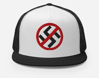 Embroidered Anti-Fascist No-Nazi Classic Trucker Cap