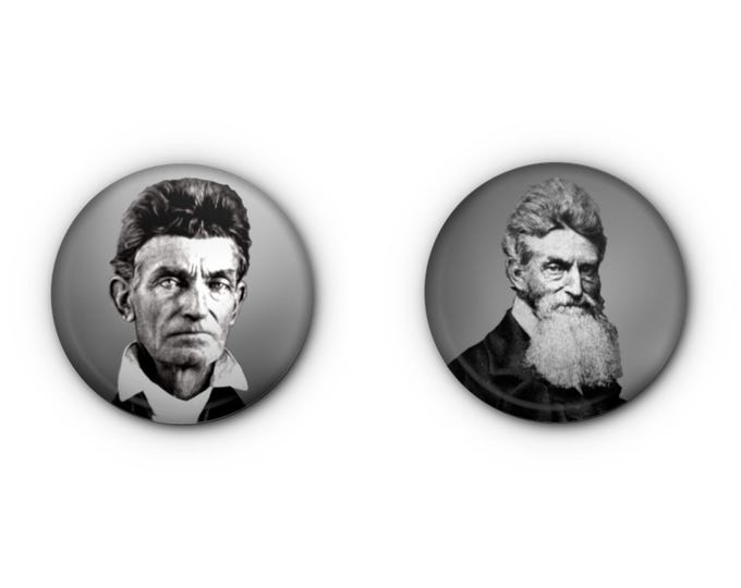 Featured listing image: John Brown Abolitionist 1" pin-back Buttons! x2 Pin-backs, Magnets OR Lapel Pins